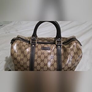 Gucci Tan and Brown Monogram Travel Bag